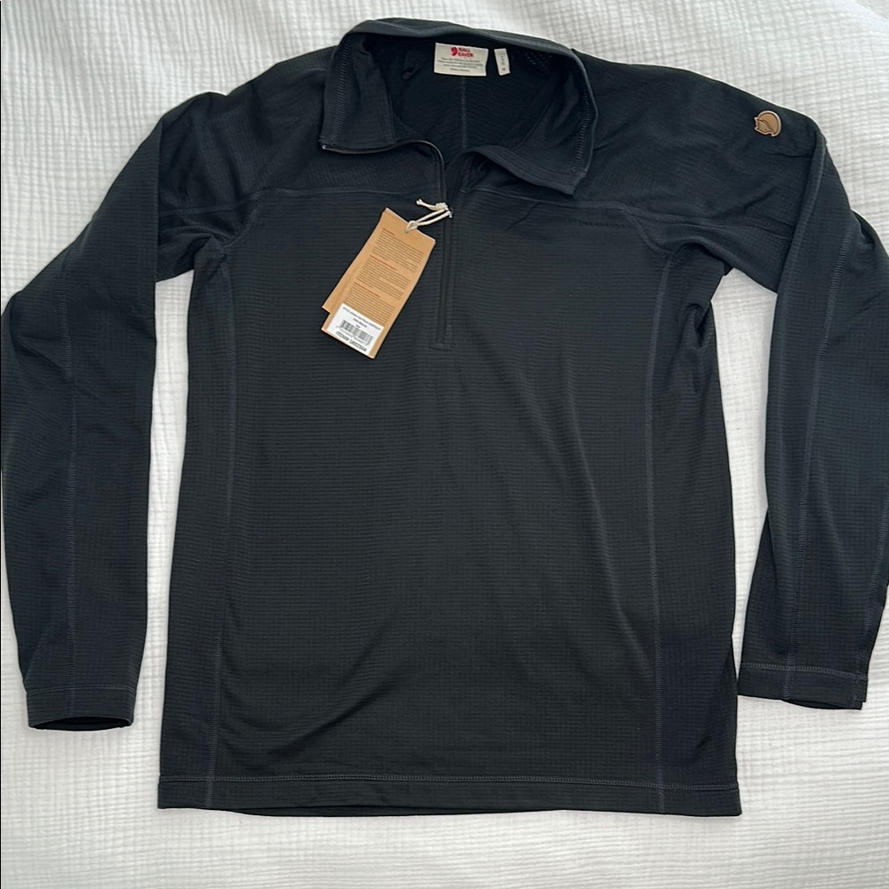 Fjällräven Abisko Lite Fleece Half Zip - Black - Men’s Medium